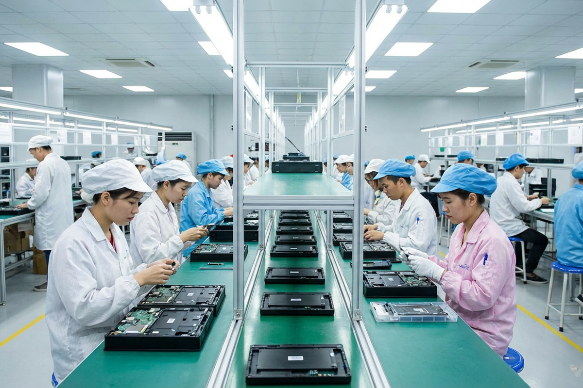 Ảnh công nhân nhà máy đang làm việc