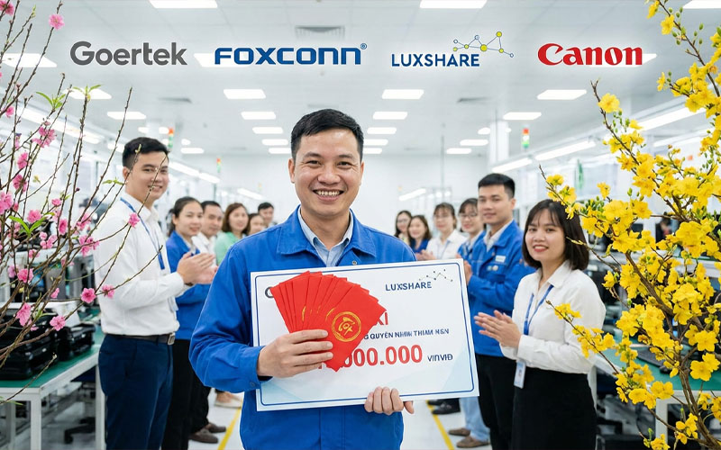 Hình minh họa thưởng tết 2025 các công ty tại Bắc Ninh